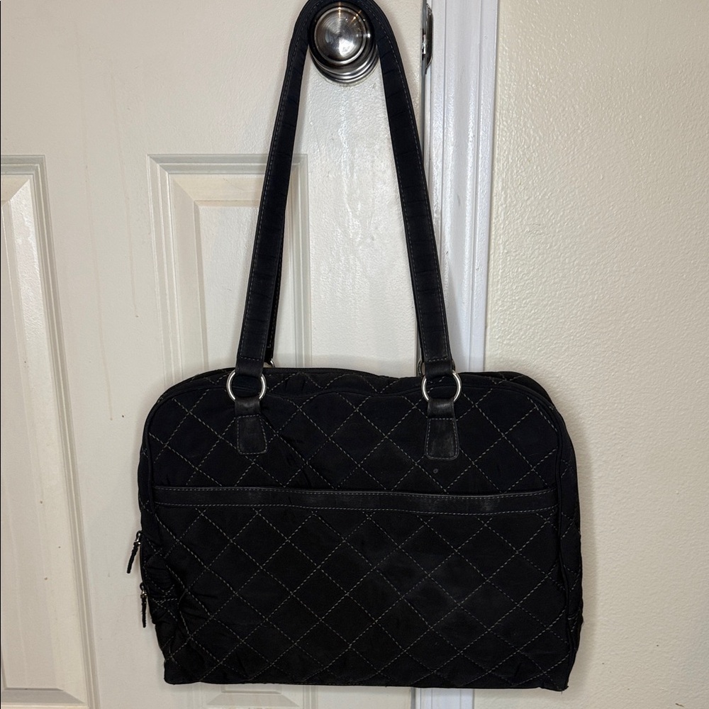 Vera Bradley Black Quilted Laptop Bag